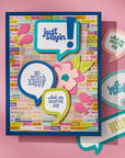 Spellbinders - Just Sayin' Collection - Clear Stamps - Speech Bubbles Sentiments-ScrapbookPal