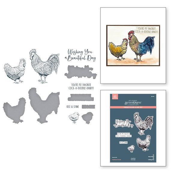 Spellbinders - Justine&#39;s Farm Collection - Press Plates &amp; Dies - Feathered Friends-ScrapbookPal