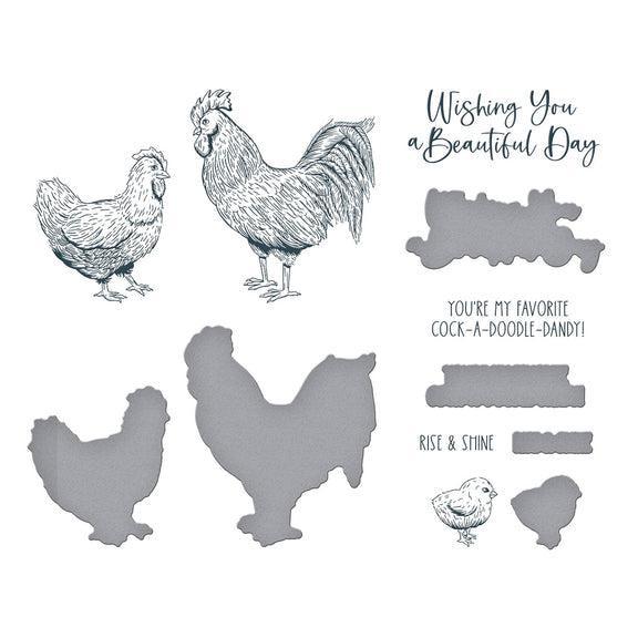 Spellbinders - Justine's Farm Collection - Press Plates &amp; Dies - Feathered Friends-ScrapbookPal