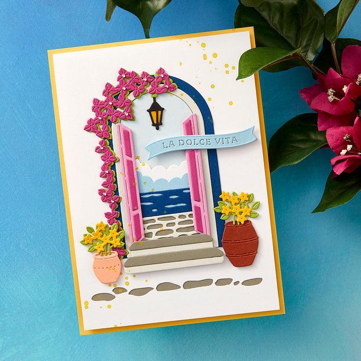 Spellbinders - La Dolce Vita Collection - Press Plate &amp; Dies - La Dolce Vita Sentiments-ScrapbookPal