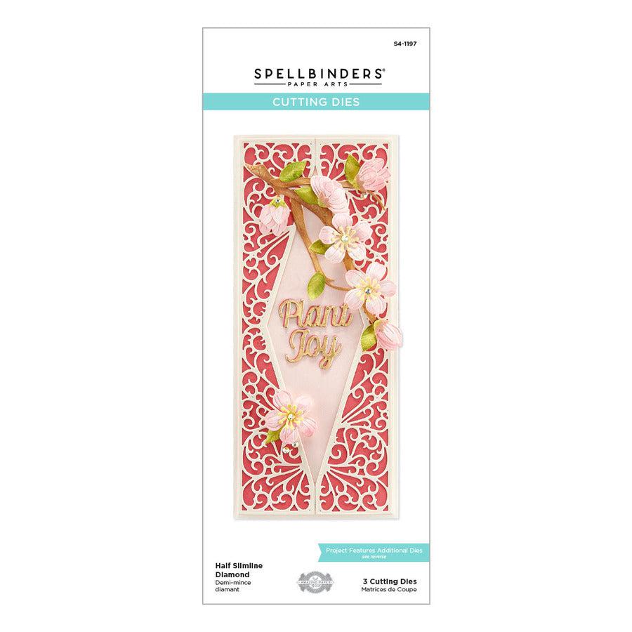 Spellbinders - Layered Fleur Bouquet Slimlines Collection - Dies - Half Slimline Diamond-ScrapbookPal