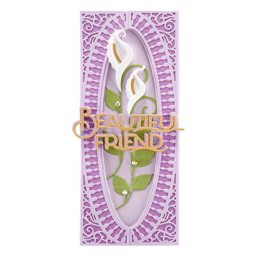 Spellbinders - Layered Fleur Bouquet Slimlines Collection - Dies - Half Slimline Oval