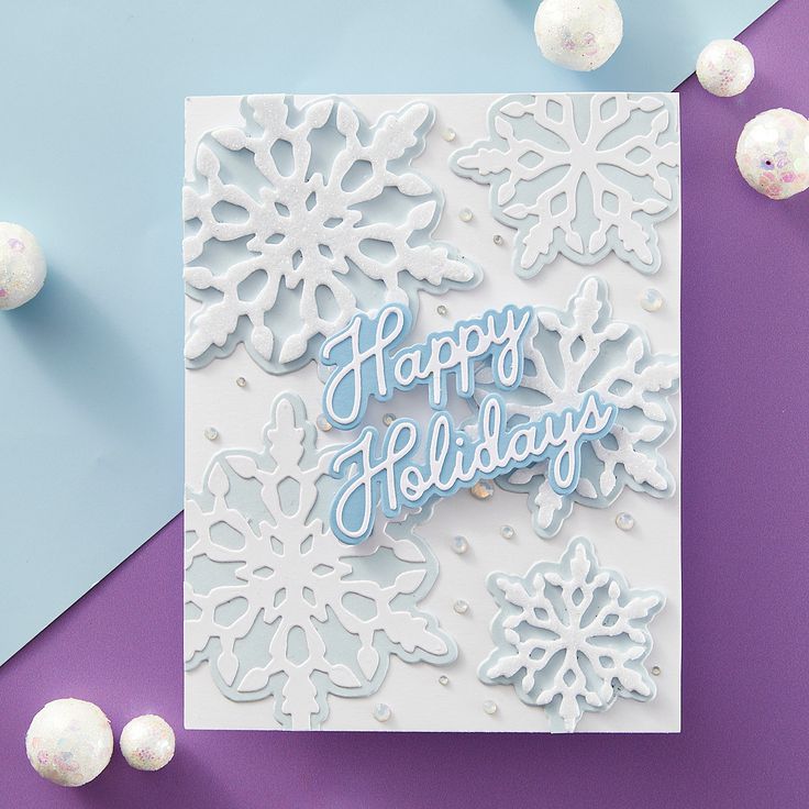 Spellbinders - Let It Snow Collection - Dies - Handwritten Holiday Sentiments-ScrapbookPal