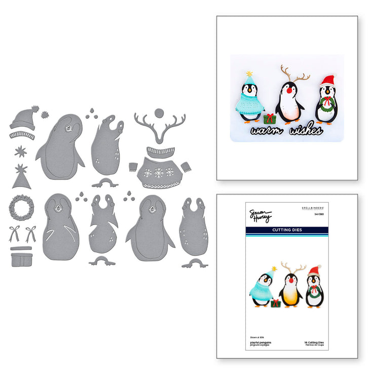 Spellbinders - Let It Snow Collection - Dies - Playful Penguins-ScrapbookPal