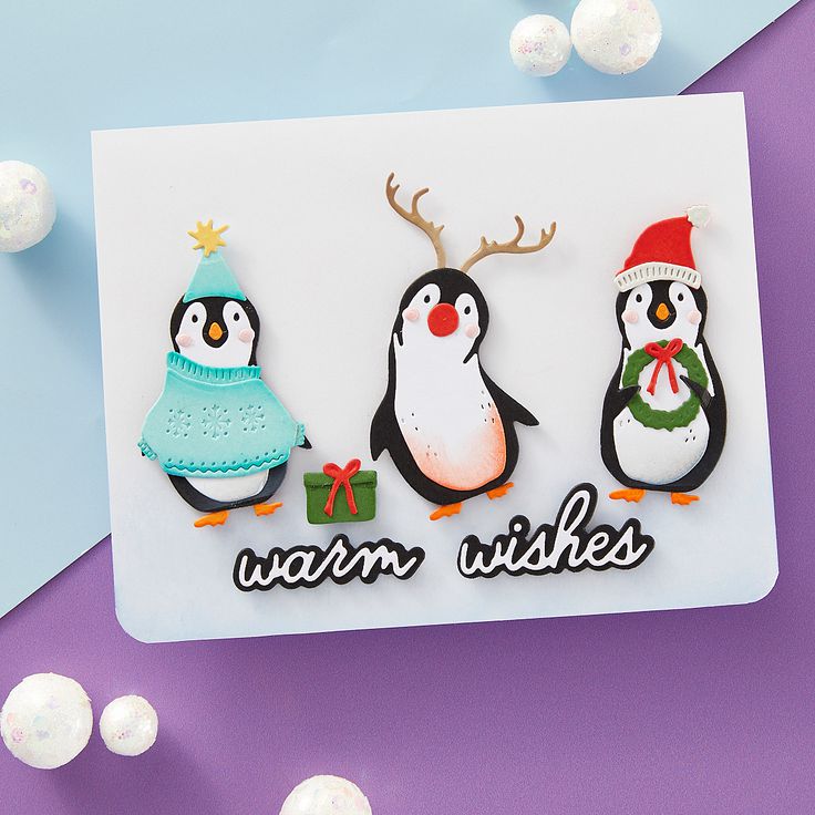 Spellbinders - Let It Snow Collection - Dies - Playful Penguins-ScrapbookPal