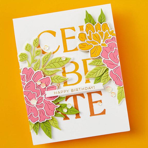 Spellbinders - Let&#39;s Celebrate Collection - Dies - Peony Celebration-ScrapbookPal