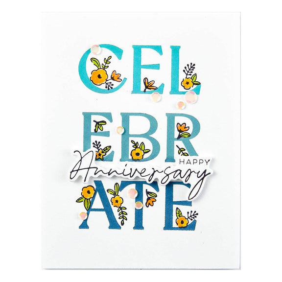 Spellbinders - Let's Celebrate Collection - Registration Press Plate - Celebrate Flowers-ScrapbookPal