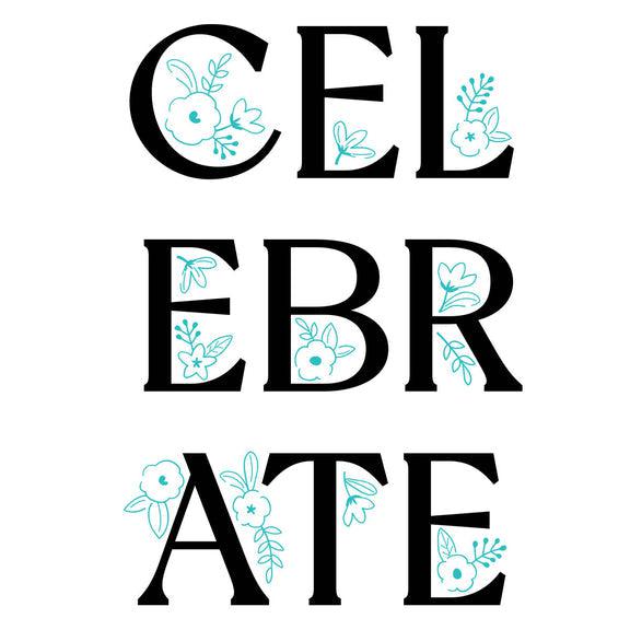 Spellbinders - Let's Celebrate Collection - Registration Press Plate - Celebrate Flowers-ScrapbookPal