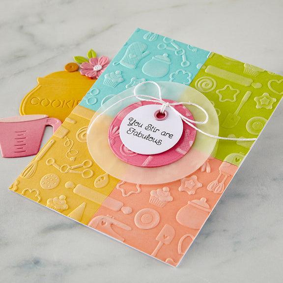 Spellbinders - Make It & Bake It Collection - 3D Embossing Folder - Confection Companions-ScrapbookPal