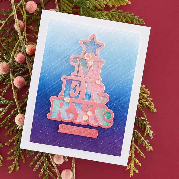 Spellbinders - Merry & Bright Collection - Embossing Folder - Peppermint Stripes-ScrapbookPal