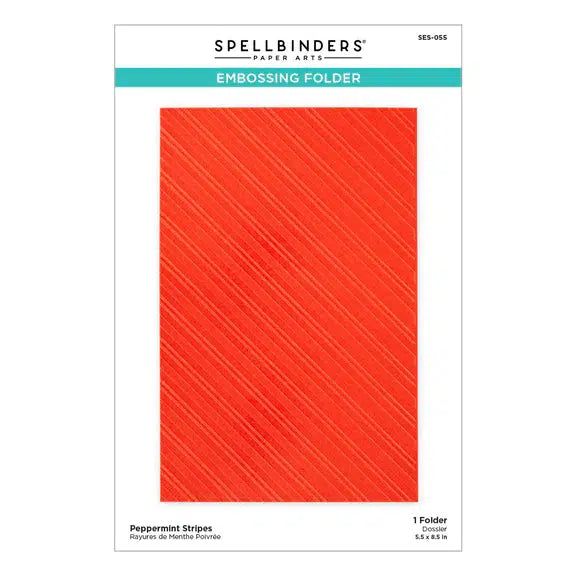 Spellbinders - Merry & Bright Collection - Embossing Folder - Peppermint Stripes-ScrapbookPal