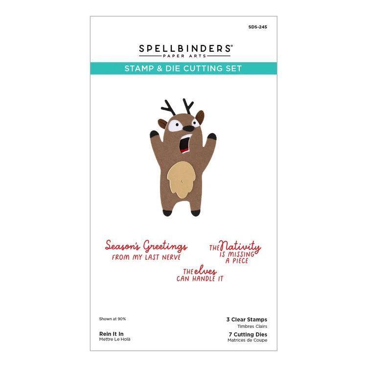 Spellbinders - Merry Mayhem Collection - Clear Stamp &amp; Dies - Rein It In-ScrapbookPal