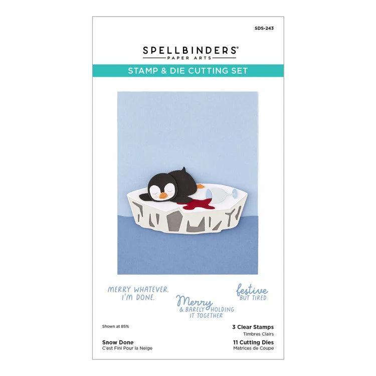 Spellbinders - Merry Mayhem Collection - Clear Stamp &amp; Dies - Snow Done-ScrapbookPal