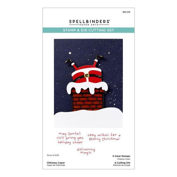 Spellbinders - Merry Mischief Collection - Clear Stamps &amp; Dies - Chimney Caper-ScrapbookPal