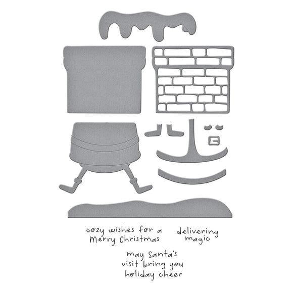 Spellbinders - Merry Mischief Collection - Clear Stamps &amp; Dies - Chimney Caper-ScrapbookPal