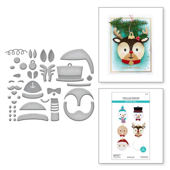 Spellbinders - Merry Mug &amp; Circle Delights Collection - Dies - Santa’s Festive Circle Crew-ScrapbookPal