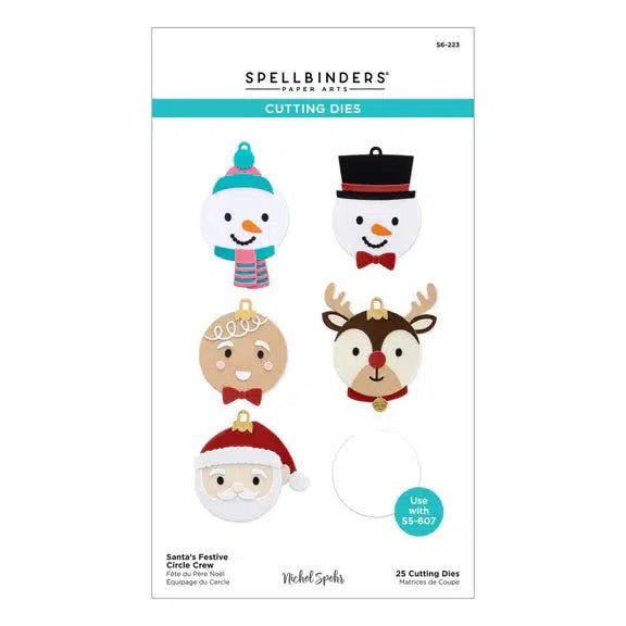 Spellbinders - Merry Mug & Circle Delights Collection - Dies - Santa’s Festive Circle Crew-ScrapbookPal