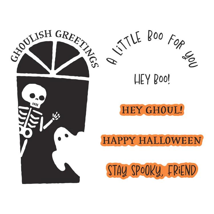 Spellbinders - Midnight Mischief Collection - Letterpress + Foil Plate & Dies - Ghoulish Greetings-ScrapbookPal