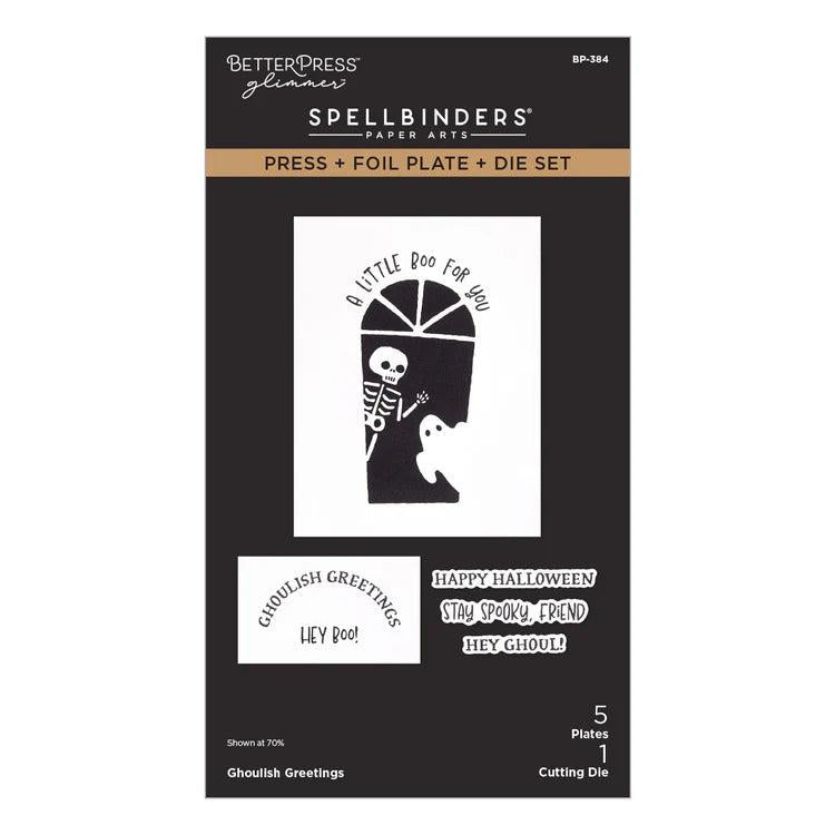 Spellbinders - Midnight Mischief Collection - Letterpress + Foil Plate & Dies - Ghoulish Greetings-ScrapbookPal