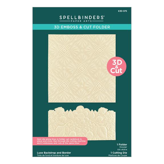 Spellbinders - Mirrored Arch Collection - 3D Embossing Folder - Luxe Backdrop and Border-ScrapbookPal