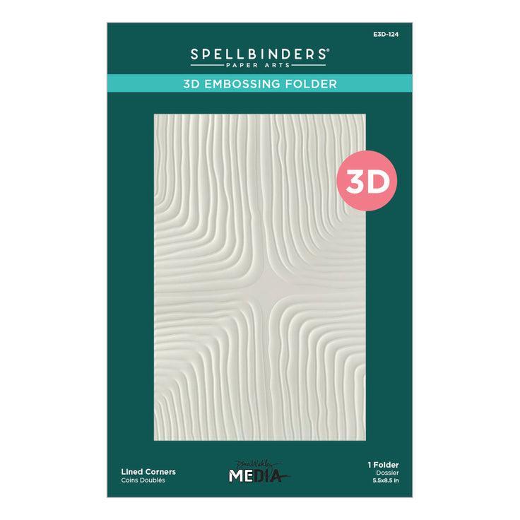 Spellbinders - Modern Botanicals Collection - 3D Embossing Folder - Lined Corners-ScrapbookPal