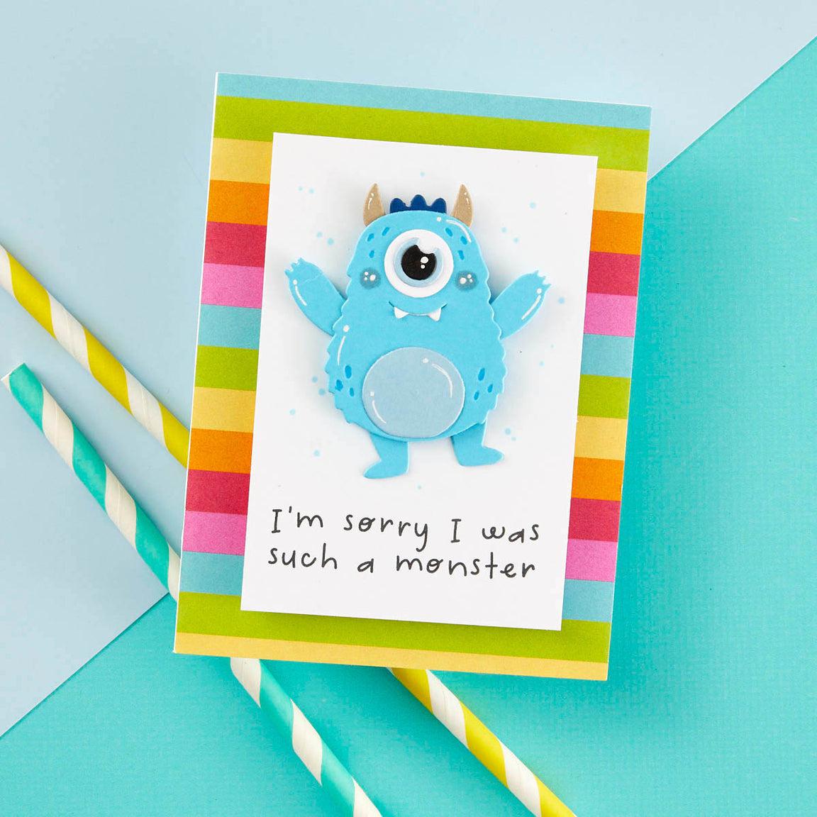 Spellbinders - Monster Birthday Collection - Clear Stamps - Monster Birthday Sentiments-ScrapbookPal