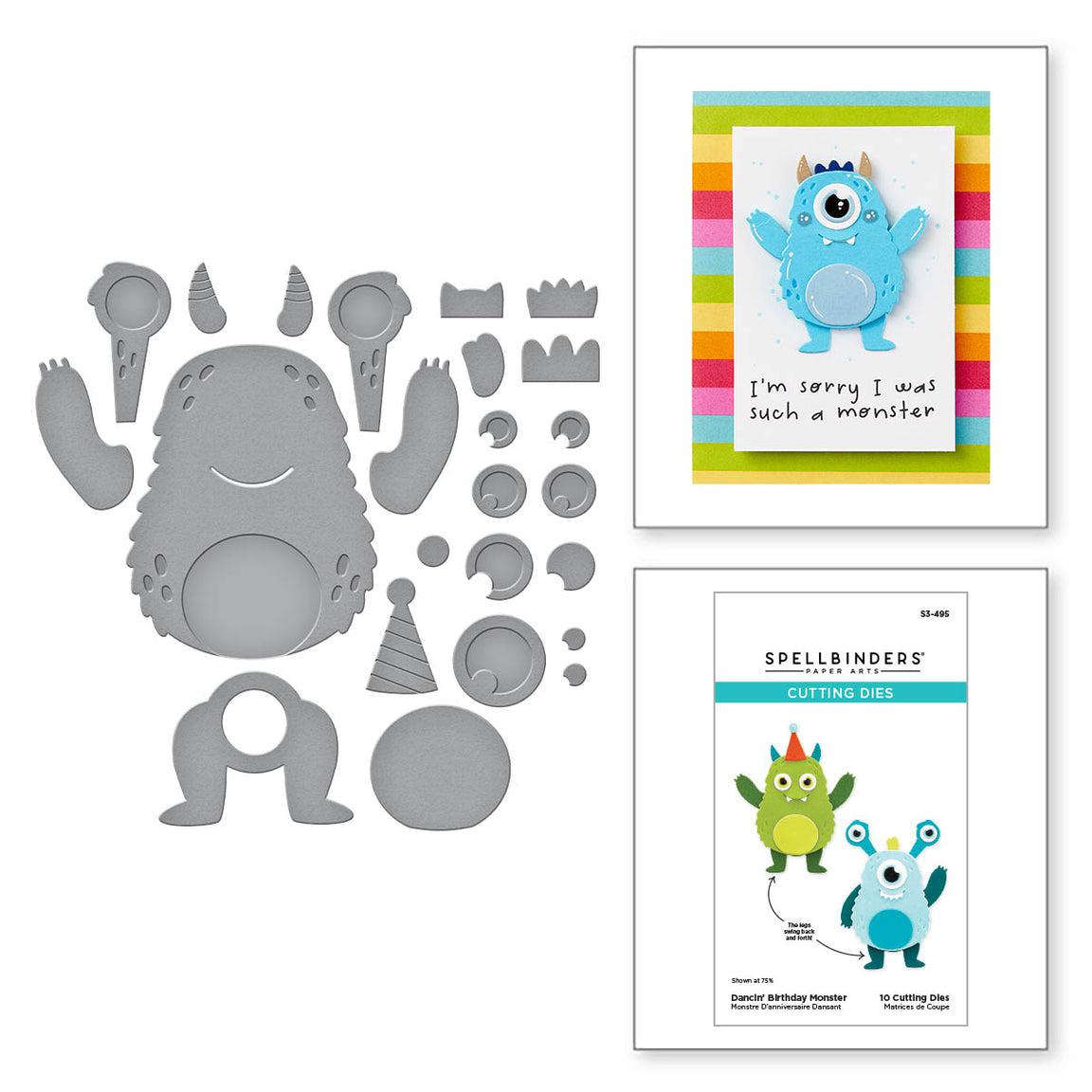 Spellbinders - Monster Birthday Collection - Dies - Dancin&#39; Birthday Monster-ScrapbookPal