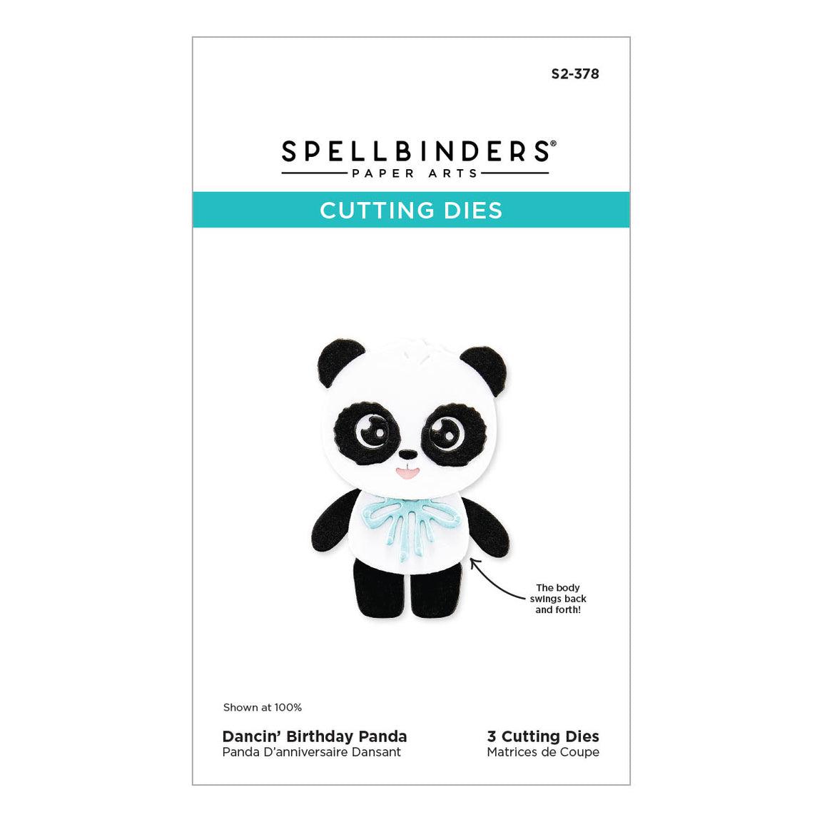 Spellbinders - Monster Birthday Collection - Dies - Dancin&#39; Birthday Panda-ScrapbookPal