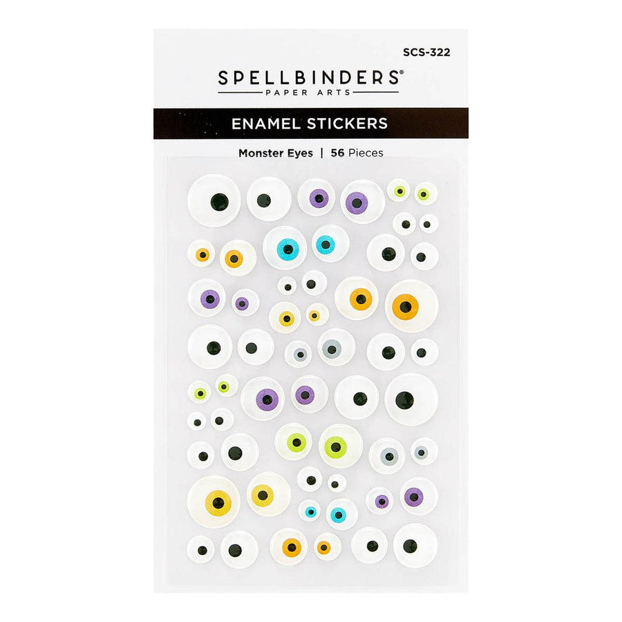 Spellbinders - Monster Birthday Collection - Enamel Stickers - Monster Eyes-ScrapbookPal