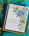 Spellbinders - More BetterPress Christmas Collection - Press Plate & Dies - Poinsettia Corner-ScrapbookPal
