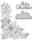 Spellbinders - More BetterPress Christmas Collection - Press Plate & Dies - Poinsettia Corner-ScrapbookPal