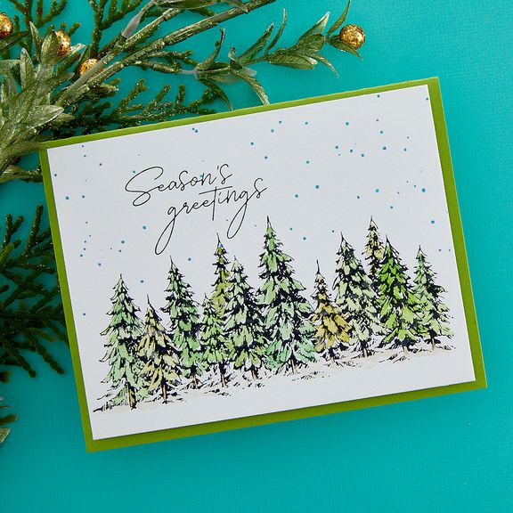 Spellbinders - More BetterPress Christmas Collection - Press Plate &amp; Dies - Seasons Greetings Evergreens-ScrapbookPal