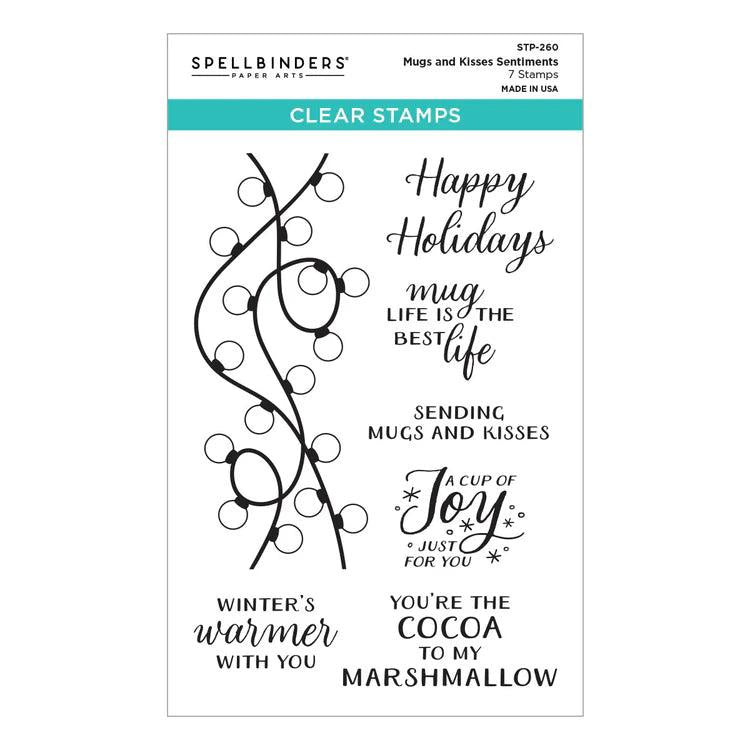 Spellbinders - Mugs &amp; Kisses Collection - Clear Stamps - Mugs and Kisses Sentiments-ScrapbookPal