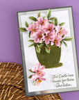 Spellbinders - Nature's Botanical Garden Collection - Dies - Azalea and Garden Pot with Ladybugs-ScrapbookPal