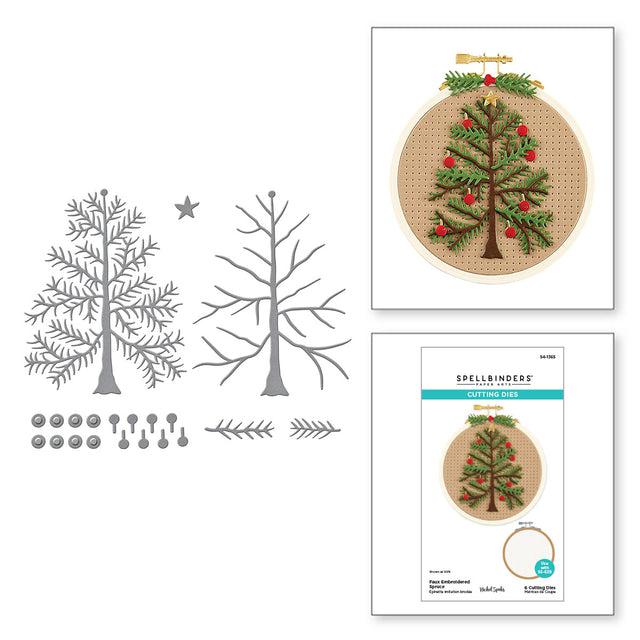 Spellbinders - Nichol&#39;s Needlework Collection - Dies - Faux Embroidered Spruce-ScrapbookPal