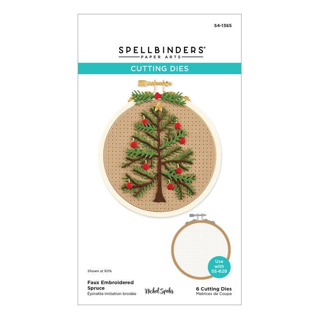 Spellbinders - Nichol&#39;s Needlework Collection - Dies - Faux Embroidered Spruce-ScrapbookPal