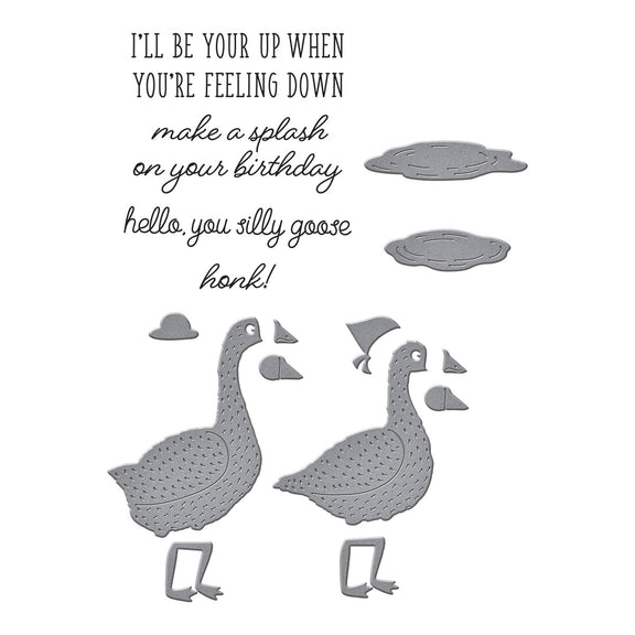 Spellbinders - On the Farm Collection - Clear Stamp &amp; Dies - Honk Honk-ScrapbookPal