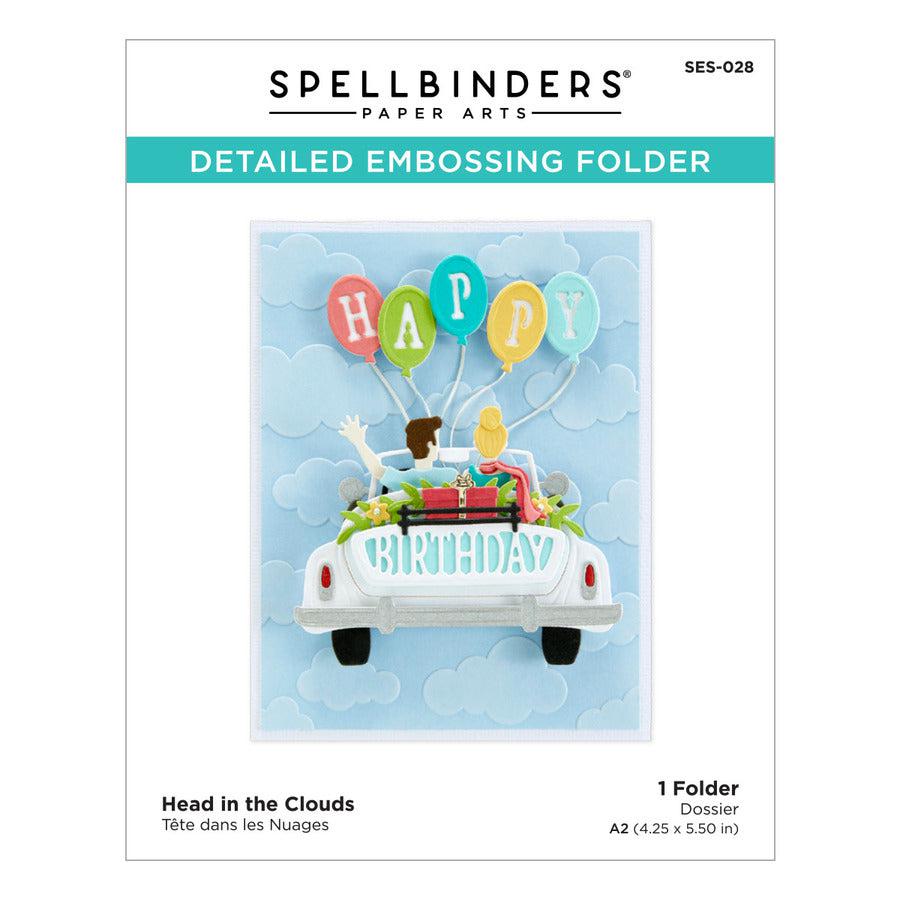 Spellbinders - Open Road Collection - Embossing Folder - Head in the Clouds-ScrapbookPal