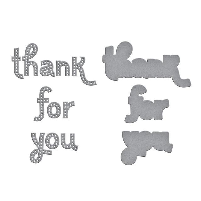 Spellbinders - Out and About Collection - Dies - Stitched Thank You & For You-ScrapbookPal