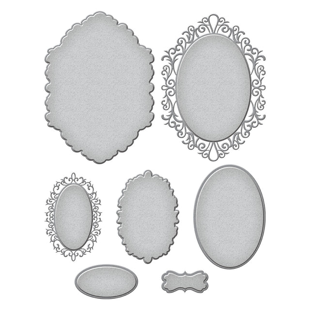 Spellbinders - Peacock Paradise Collection - Dies - Cameo Frames-ScrapbookPal