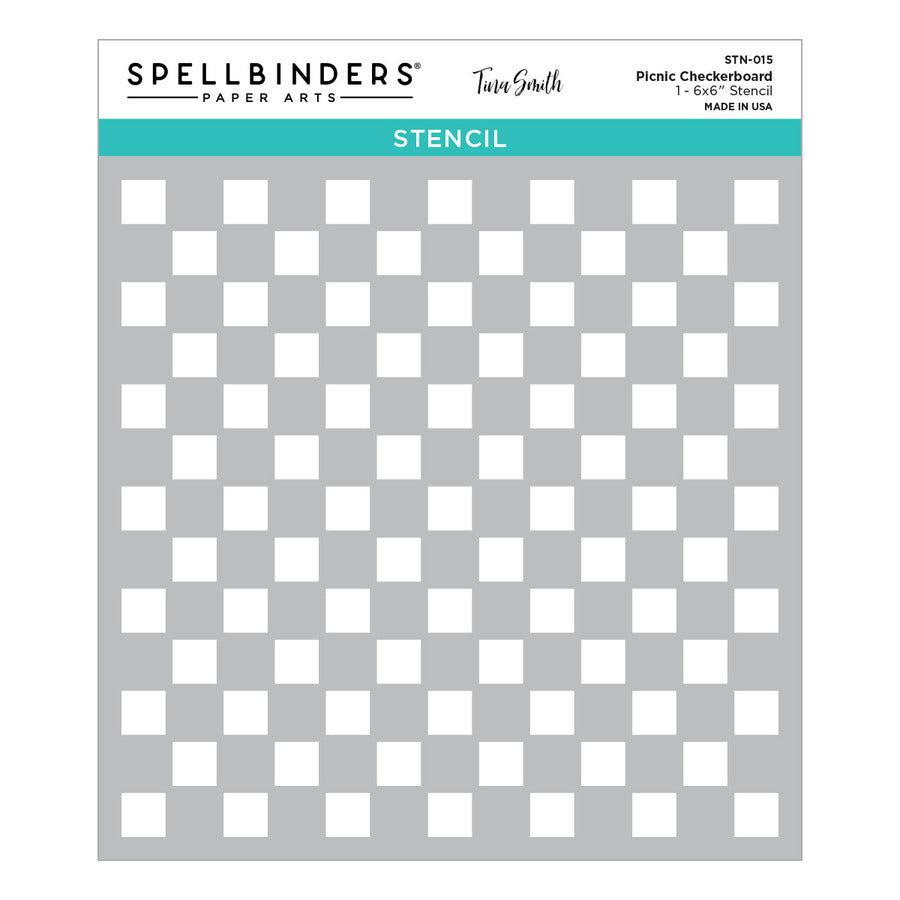 Spellbinders - Pie Perfection Collection - Stencils - Picnic Checkerboard-ScrapbookPal