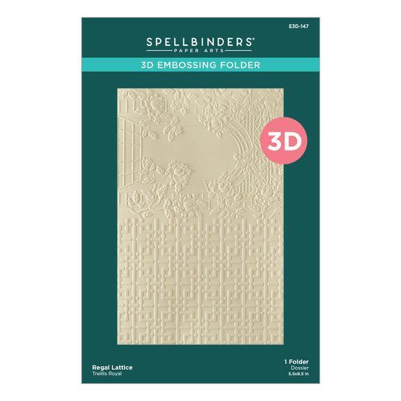 Spellbinders - Regal Reflections Collection - 3D Embossing Folder - Regal Lattice-ScrapbookPal