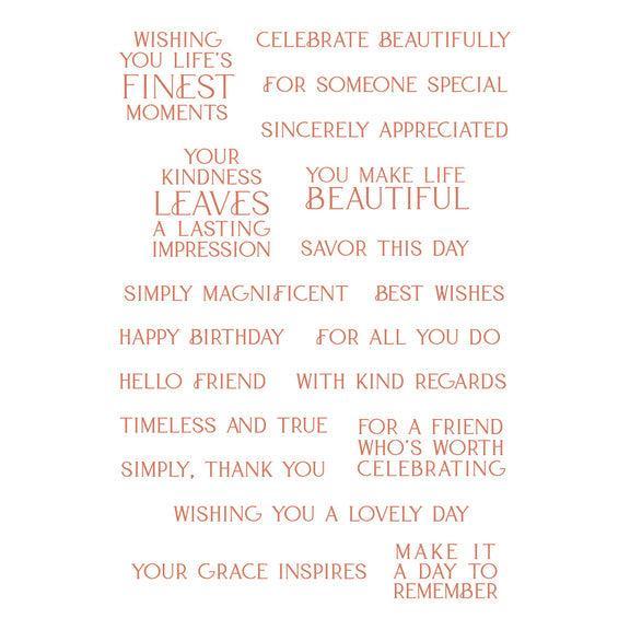 Spellbinders - Regal Reflections Collection - Clear Stamps - Lasting Impressions-ScrapbookPal