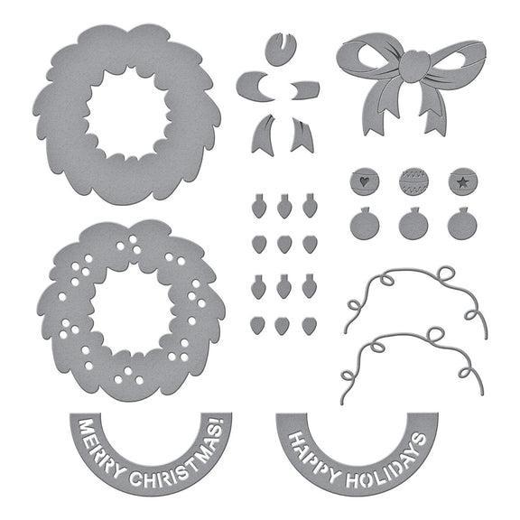 Spellbinders - Say Cheese Classic Mouse Christmas Collection - Dies - Classic Mouse Holiday Wreath-ScrapbookPal
