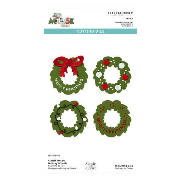Spellbinders - Say Cheese Classic Mouse Christmas Collection - Dies - Classic Mouse Holiday Wreath-ScrapbookPal