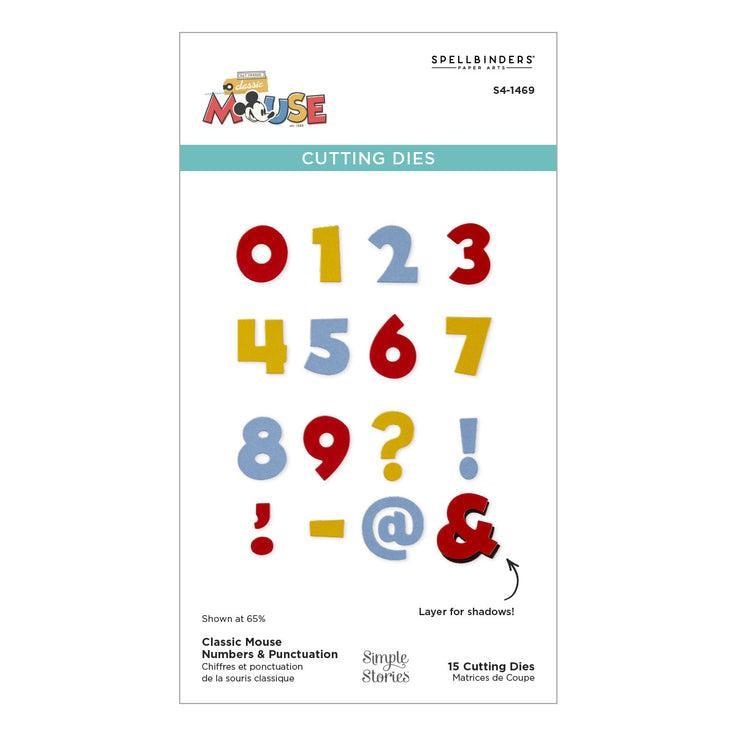 Spellbinders - Say Cheese Classic Mouse - Dies - Classic Mouse Numbers &amp; Punctuation-ScrapbookPal