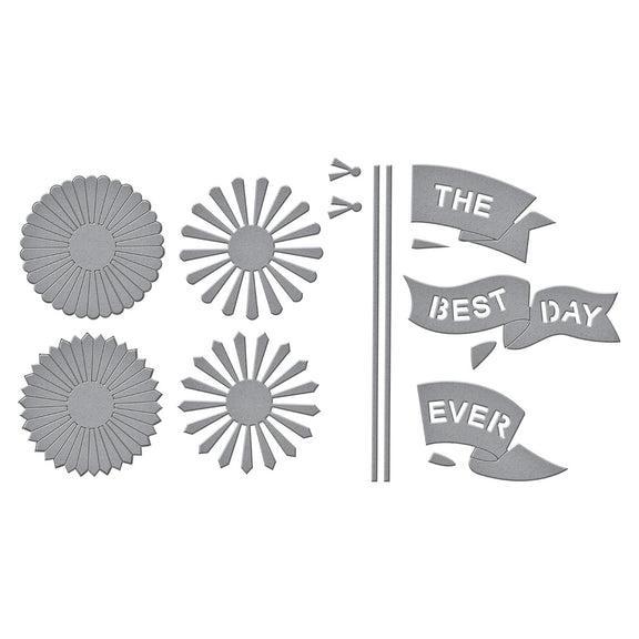 Spellbinders - Say Cheese Classic Mouse - Dies - Flags &amp; Banners-ScrapbookPal