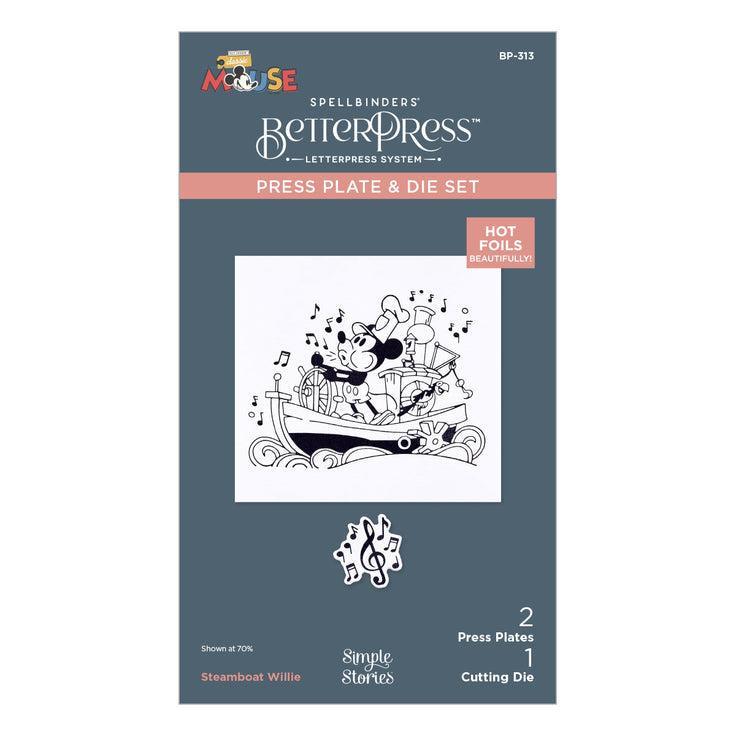 Spellbinders - Say Cheese Classic Mouse - Press Plate & Dies - Steamboat Willie-ScrapbookPal