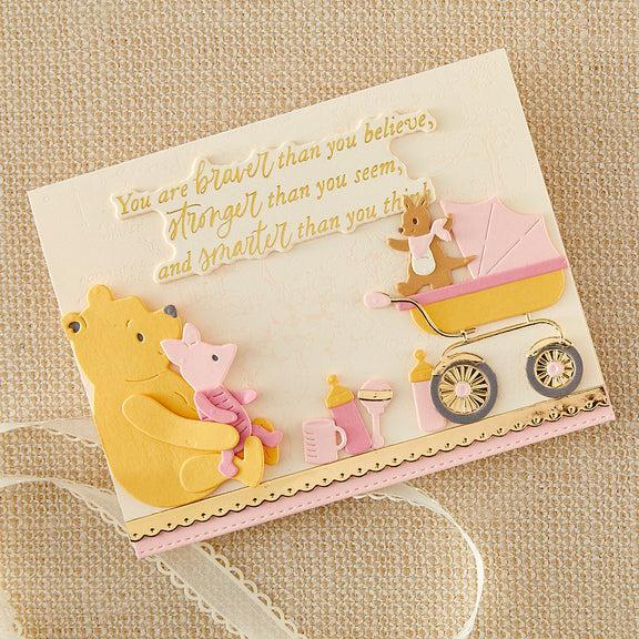 Spellbinders - Say Cheese Classic Pooh Baby Collection - Press Plate & Dies - Sweet Sentiments-ScrapbookPal