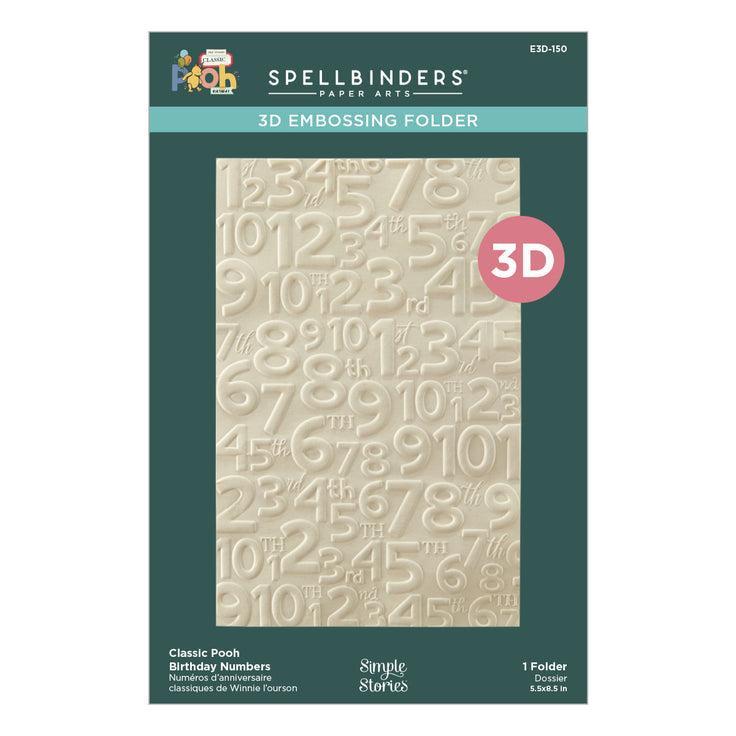 Spellbinders - Say Cheese Classic Pooh Birthday Collection - 3D Embossing Folder - Classic Pooh Birthday Numbers-ScrapbookPal